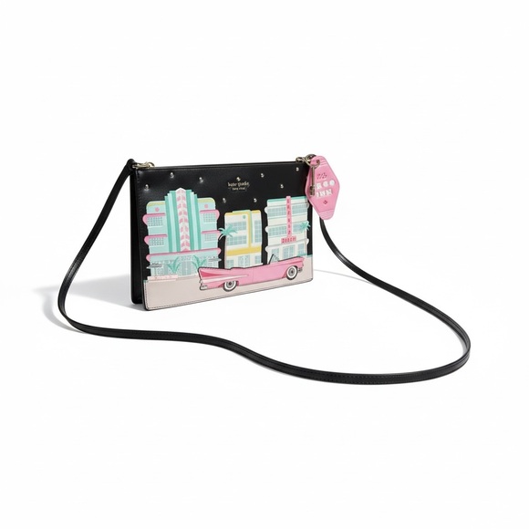 NWOT Kate Spade Checking In Car Sima Novelty Crossbody Art Deco Miami - Picture 4 of 8